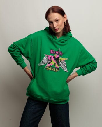 SUDADERA VERDE STAR ROCK