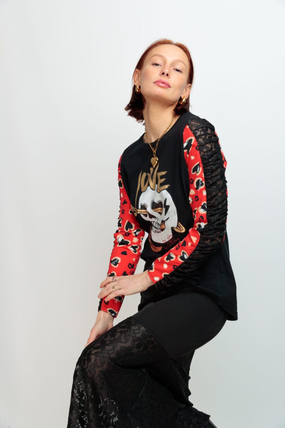 CAMISTA ROMEO CRUSH ROJO SKULL LOVE