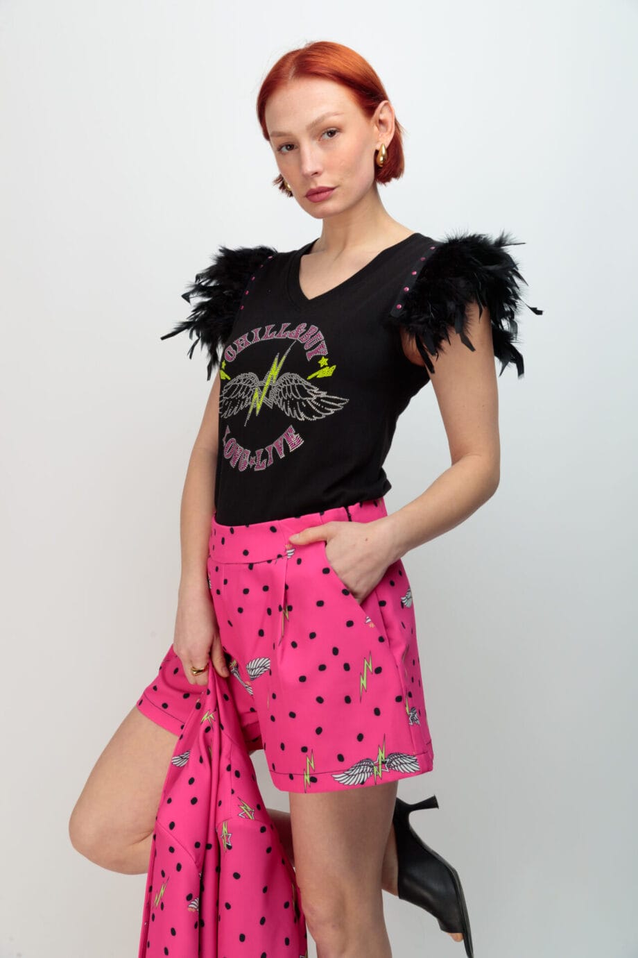 CAMI PLUMAS+TACHAS ALAS STRASS ()