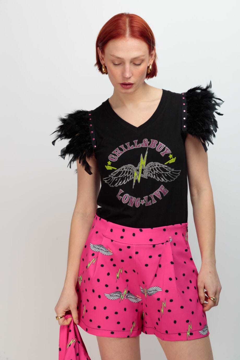 CAMI PLUMAS+TACHAS ALAS STRASS ()