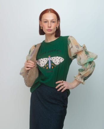 CAMISETA FRUNCES MARIPOSA LOVING