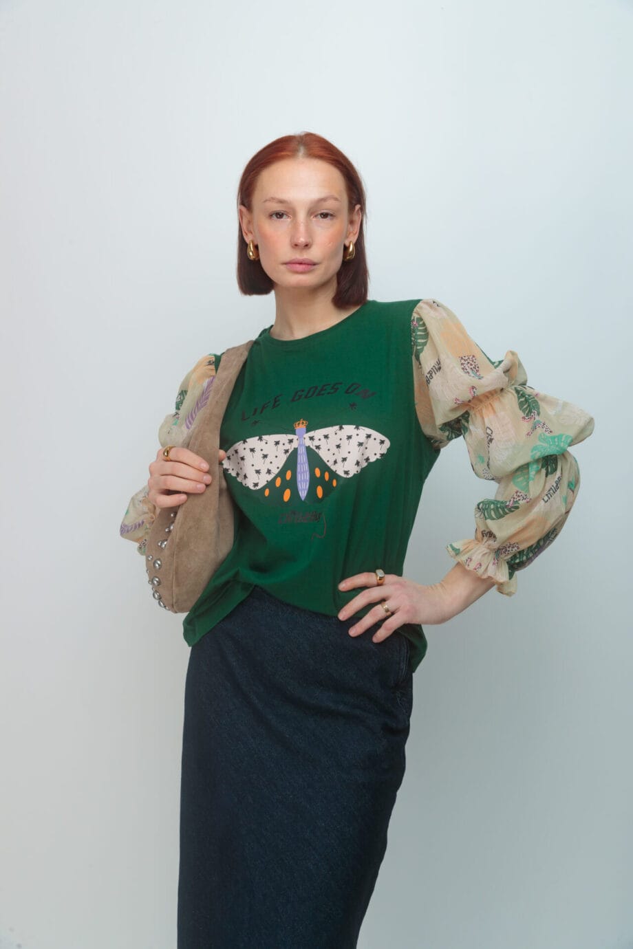 CAMISETA FRUNCES MARIPOSA LOVING