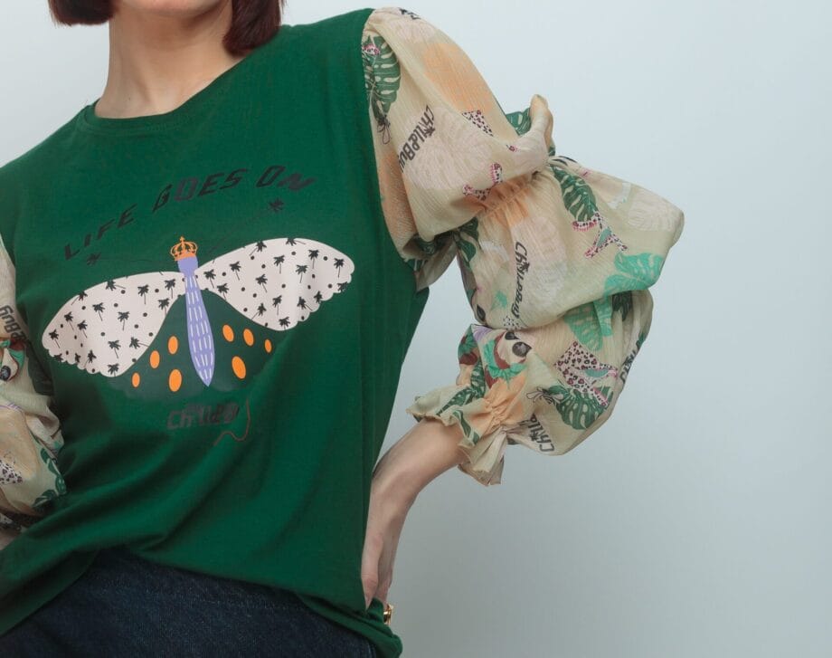 CAMISETA FRUNCES MARIPOSA LOVING