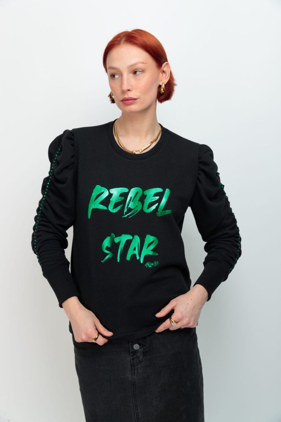 SUDADERA CANELA TACHAS REBEL STAR ()