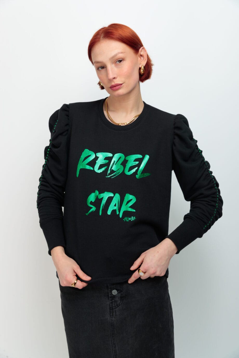 SUDADERA CANELA TACHAS REBEL STAR ()