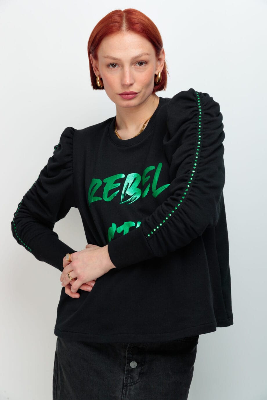 SUDADERA CANELA TACHAS REBEL STAR ()